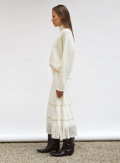 pull maille résille de laine