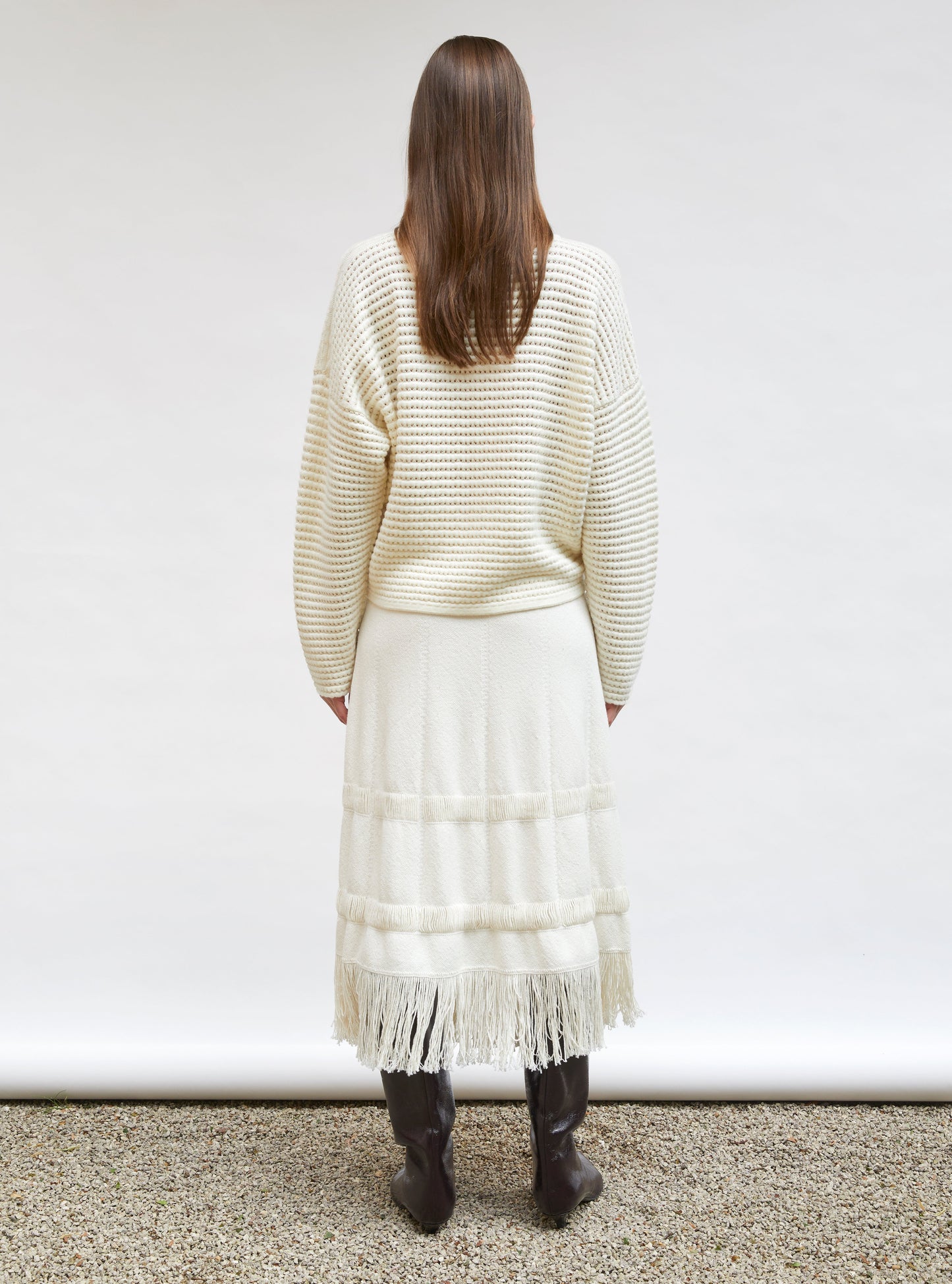 pull maille résille de laine