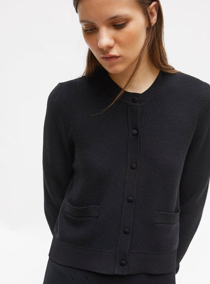 cardigan maille point mousse