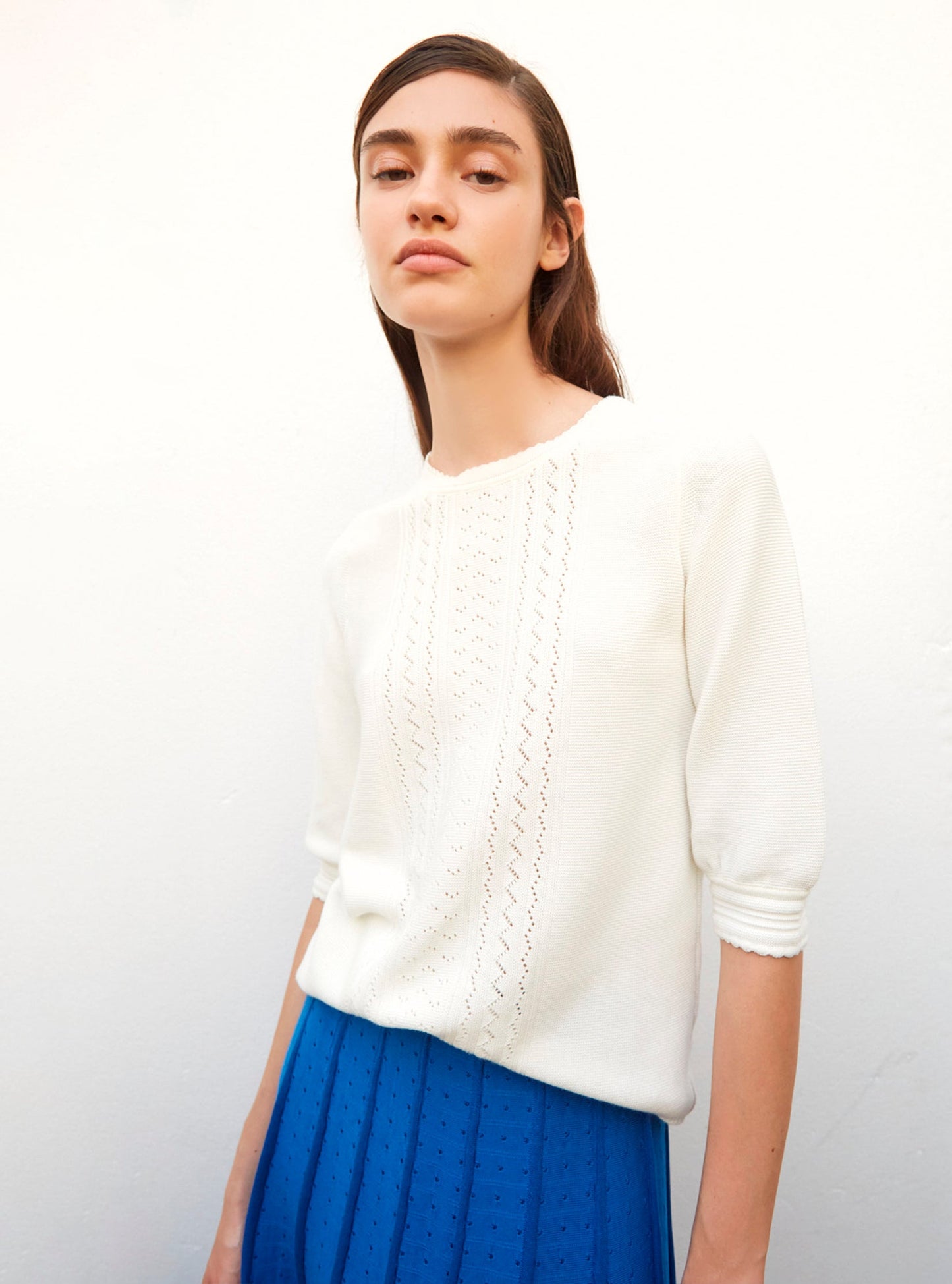 top en maille pointelle