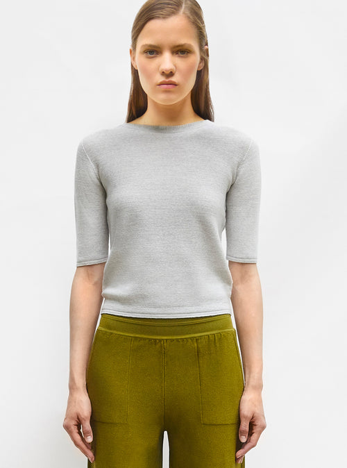 top fin maille manches coudes