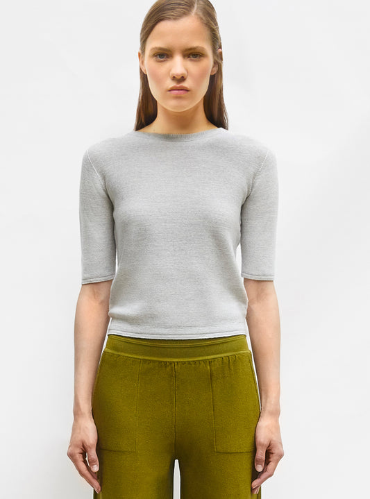 top fin maille manches coudes