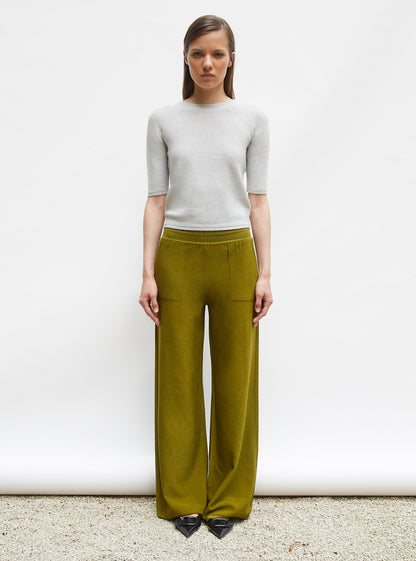 pantalon taille haute maille jersey