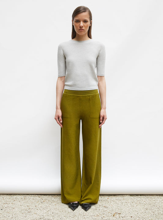 pantalon taille haute maille jersey