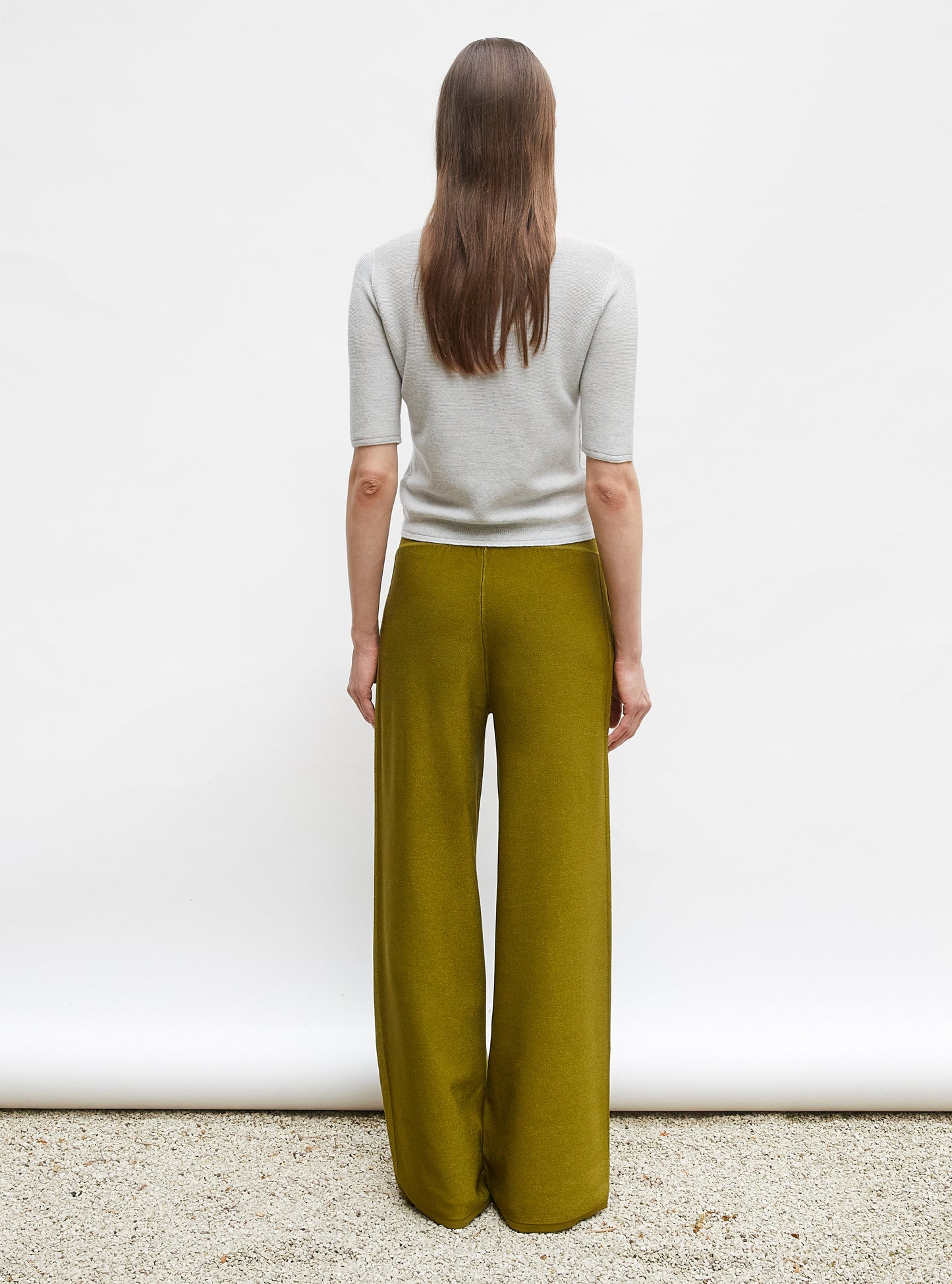pantalon taille haute maille jersey