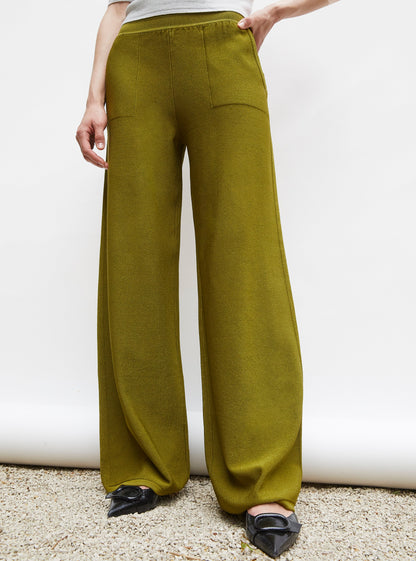 pantalon taille haute maille jersey