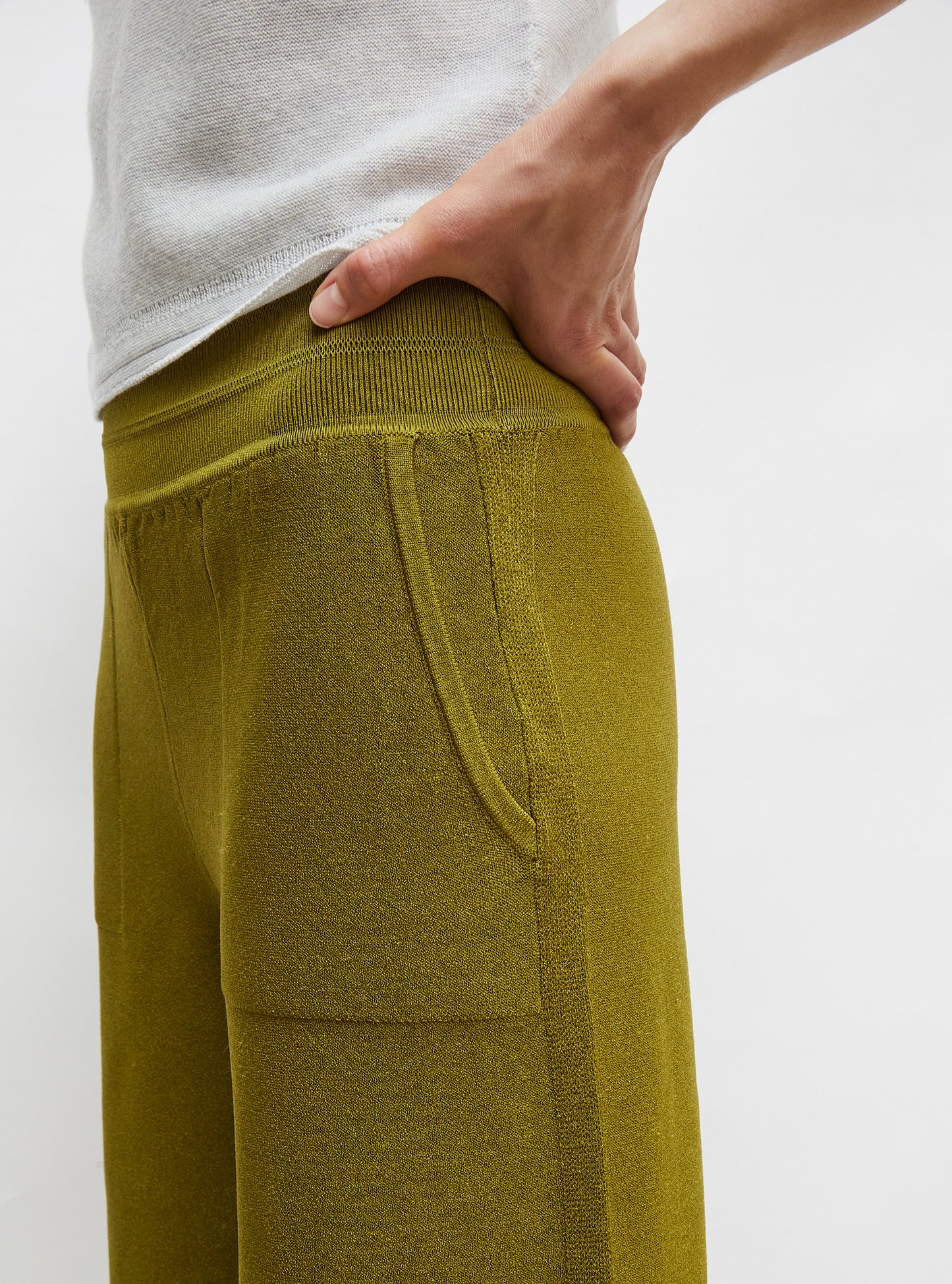 pantalon taille haute maille jersey