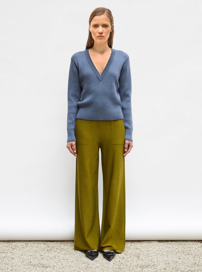 pull col v maille pleine