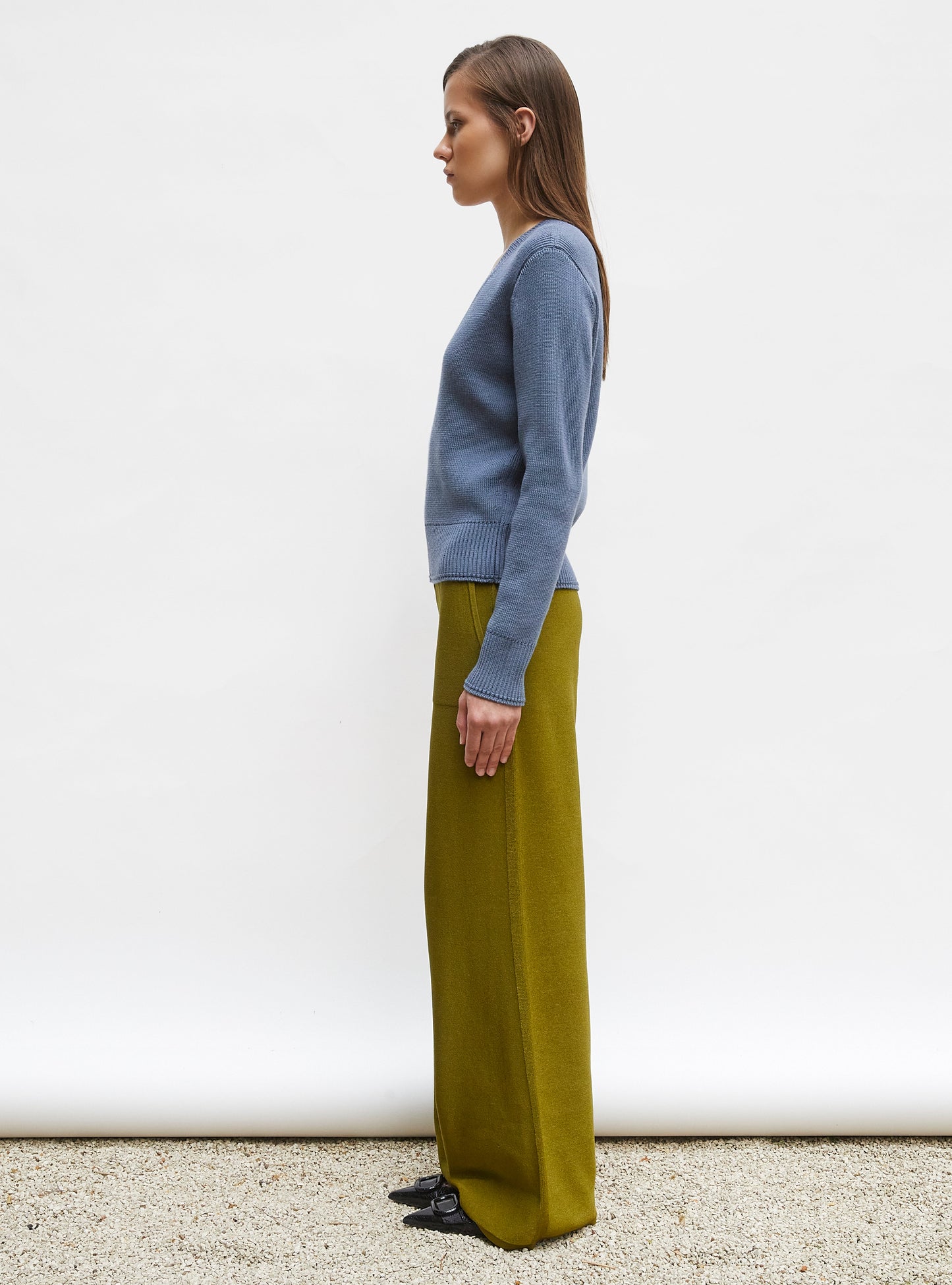 pull col v maille pleine