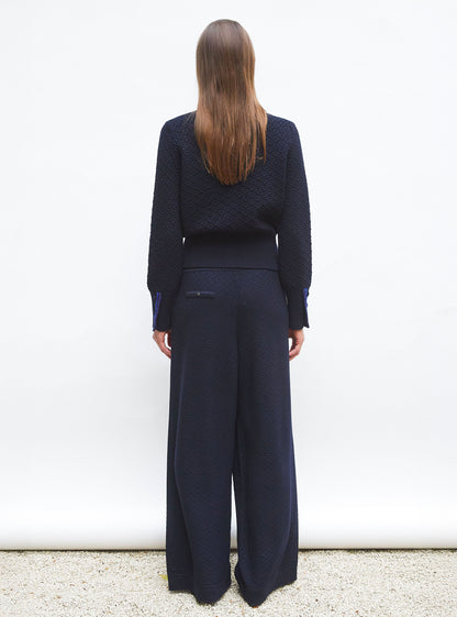 veste maille brodée main