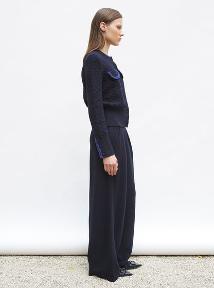 veste maille brodée main