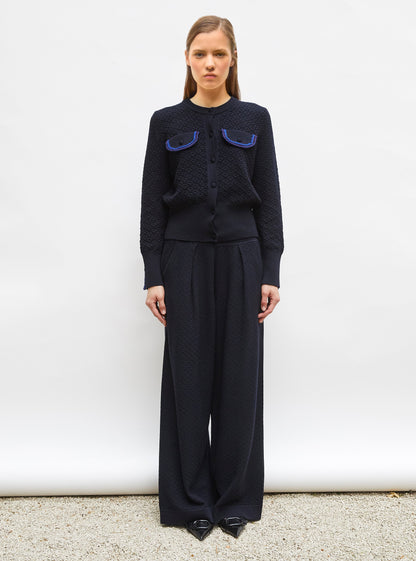 veste maille brodée main