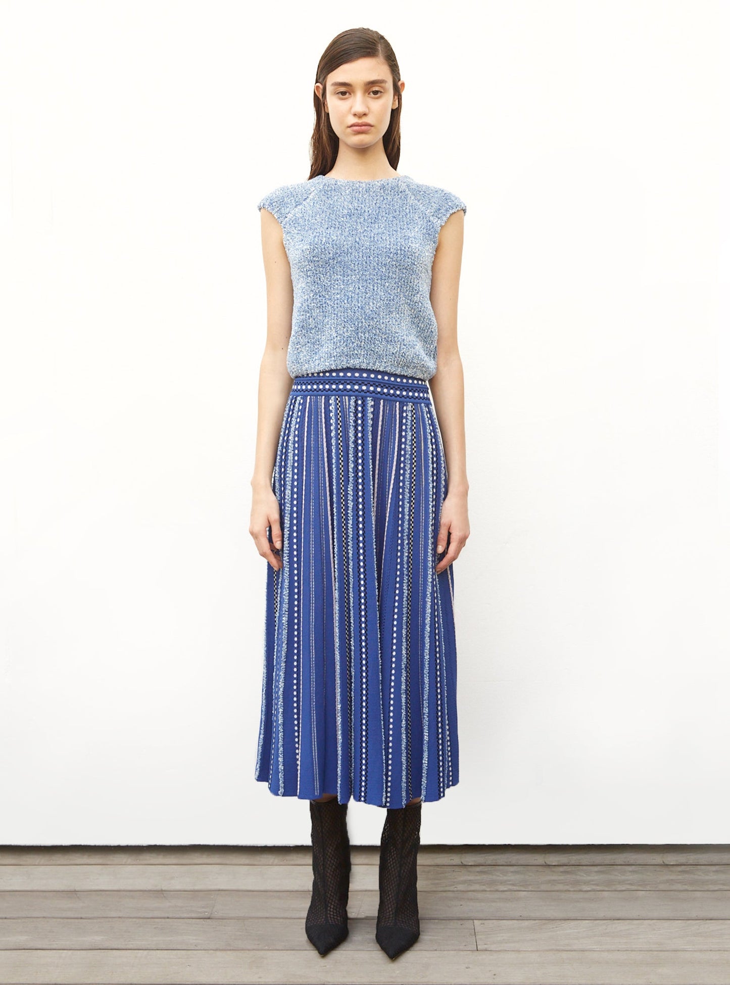 top en maille fourrure de coton