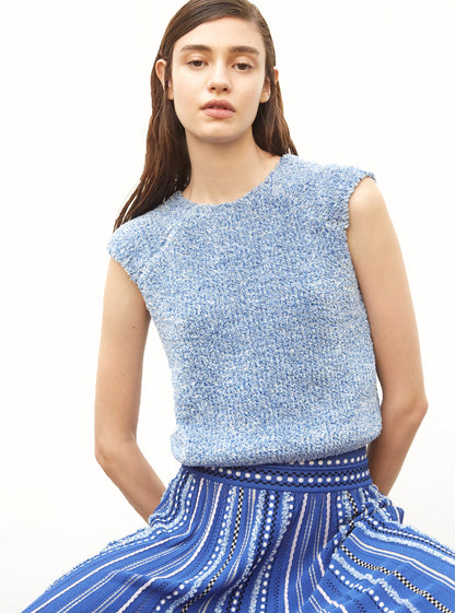 top en maille fourrure de coton