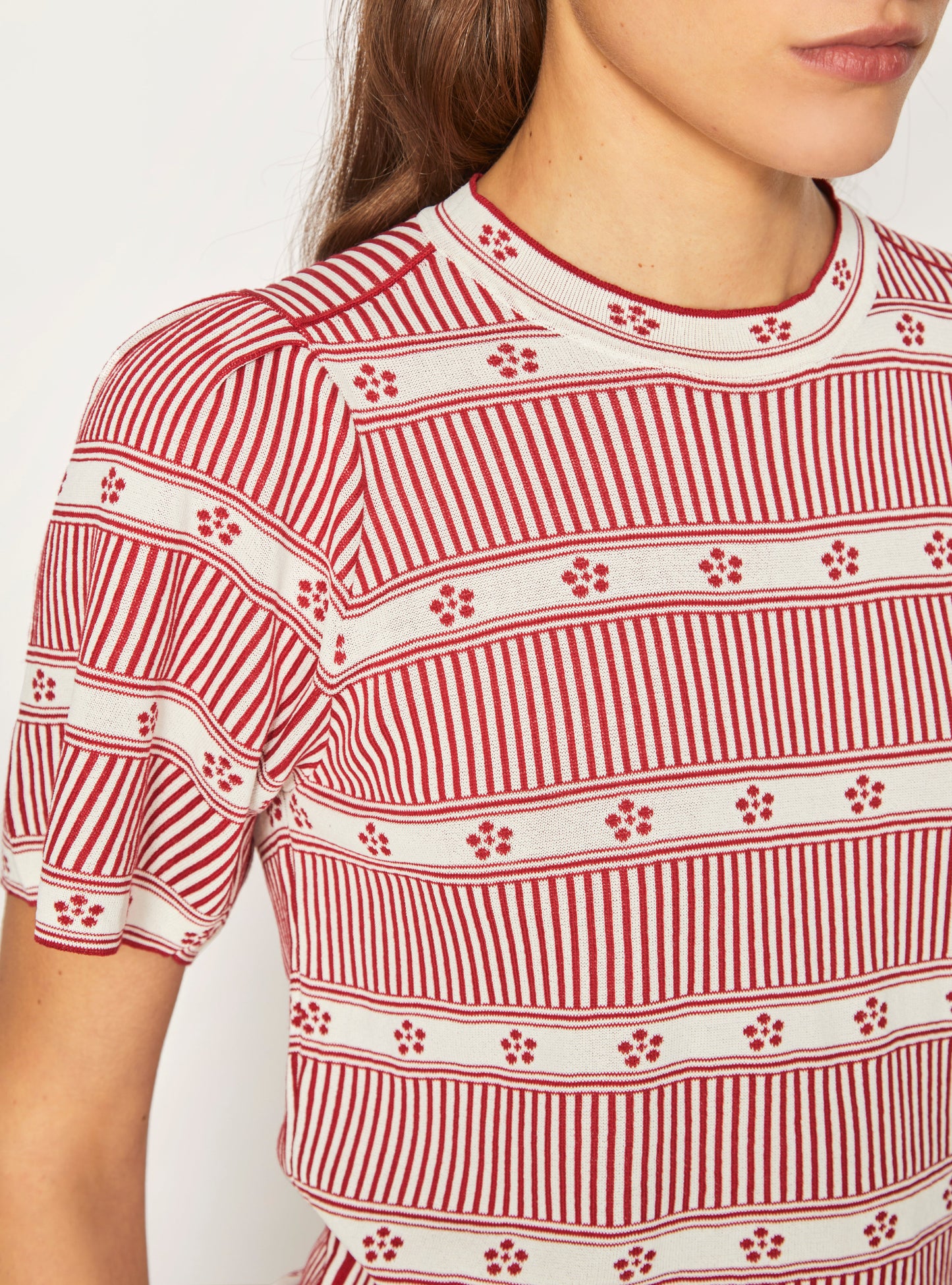 top jacquard mini fleurs