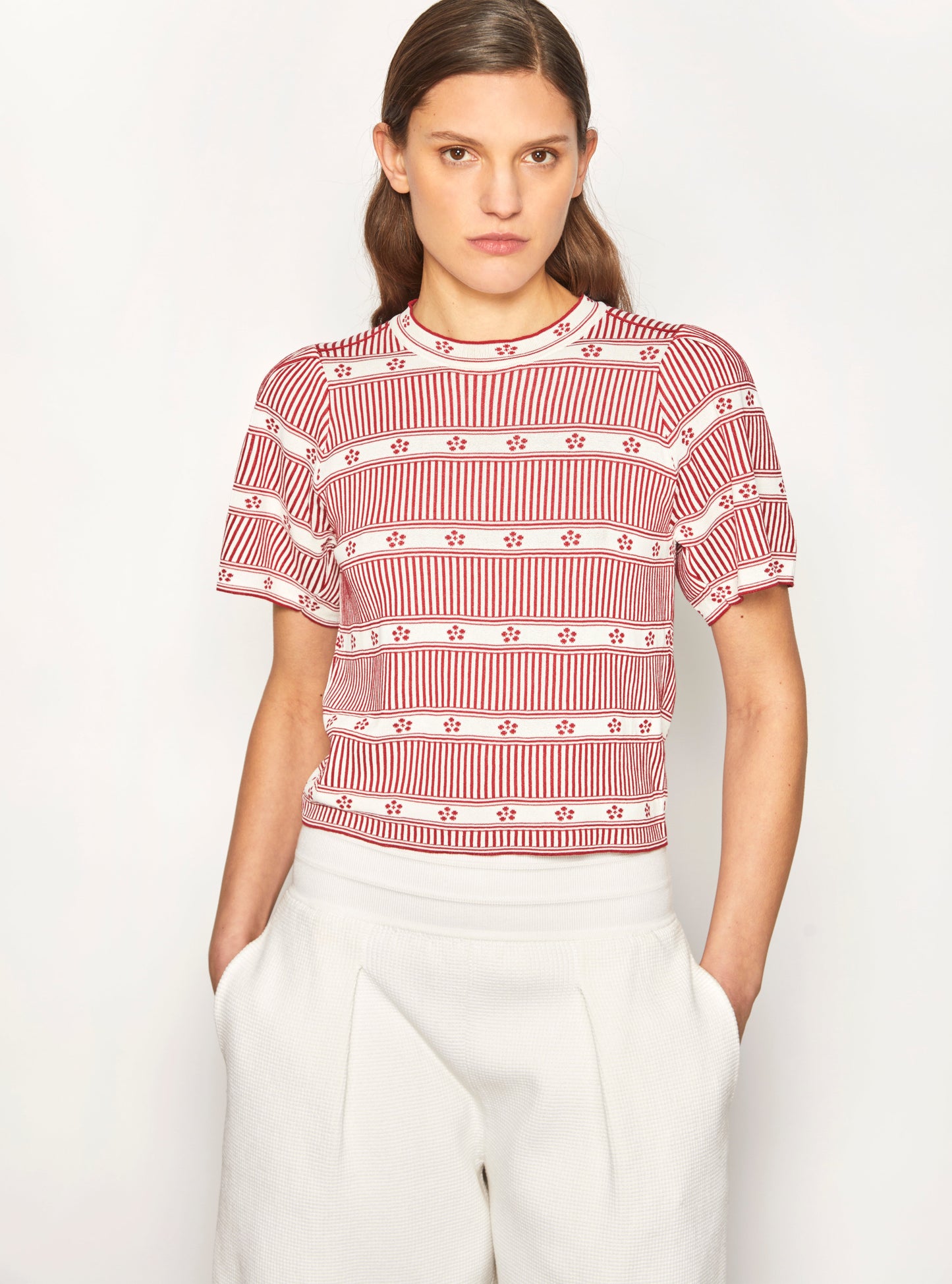 top jacquard mini fleurs