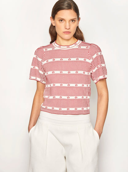 top jacquard mini fleurs