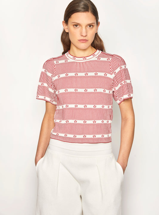 top jacquard mini fleurs