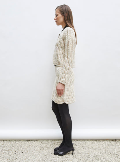 veste courte maille tweedée