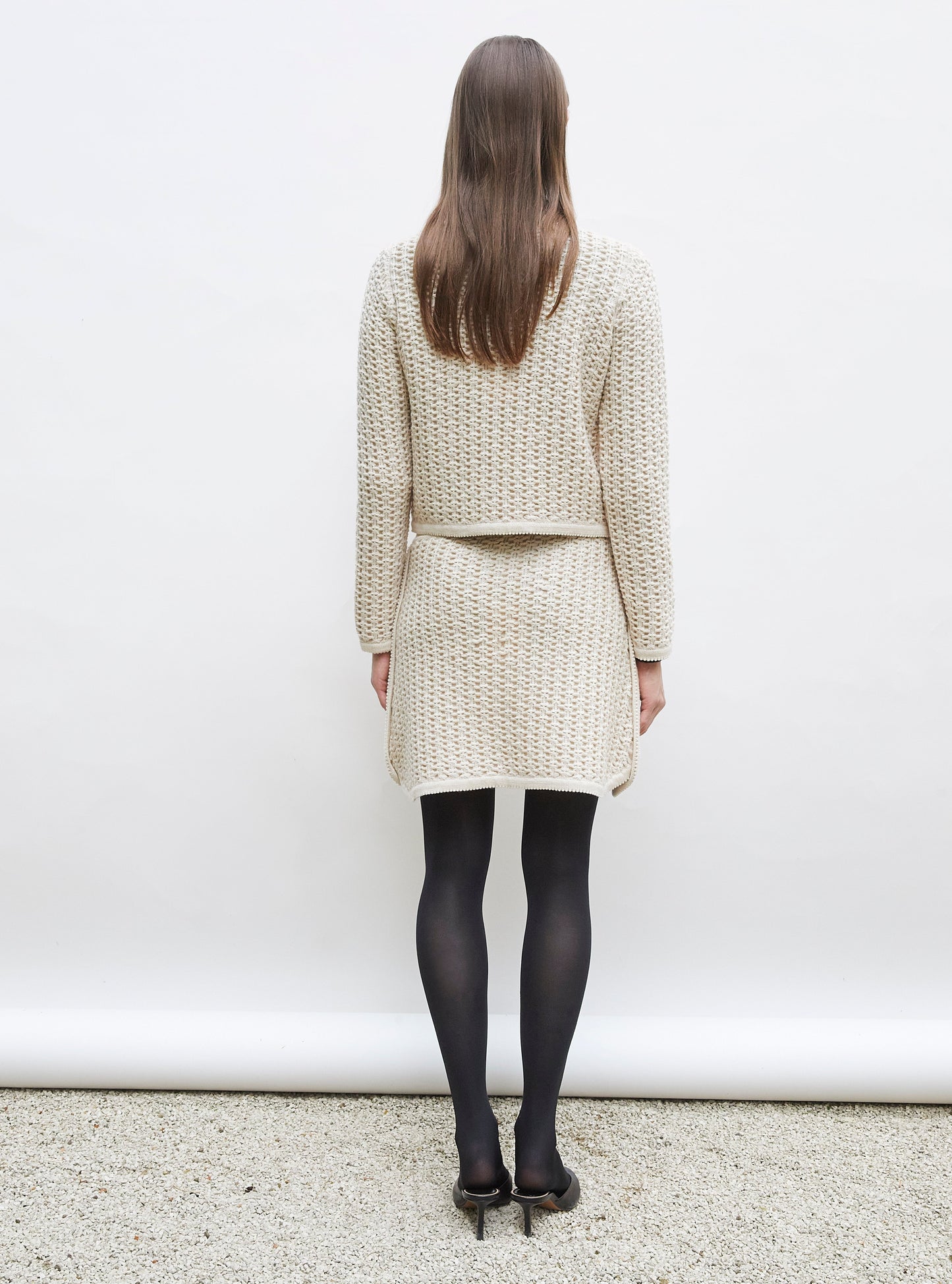 veste courte maille tweedée