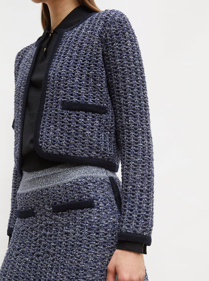 veste courte maille tweedée