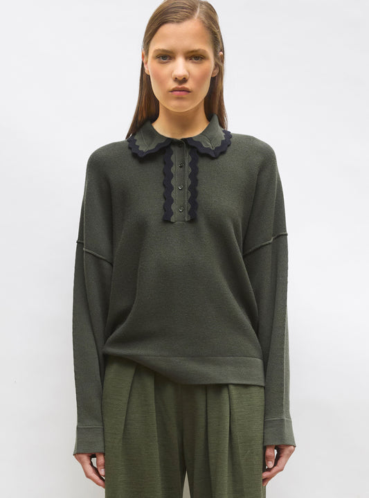 chemise maille col croquet