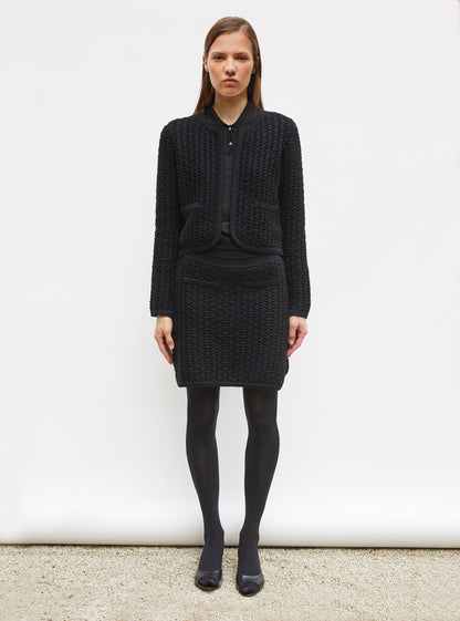 veste courte maille tweedée