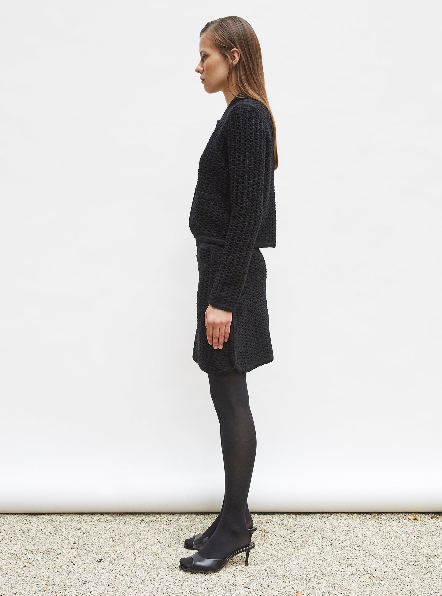 veste courte maille tweedée