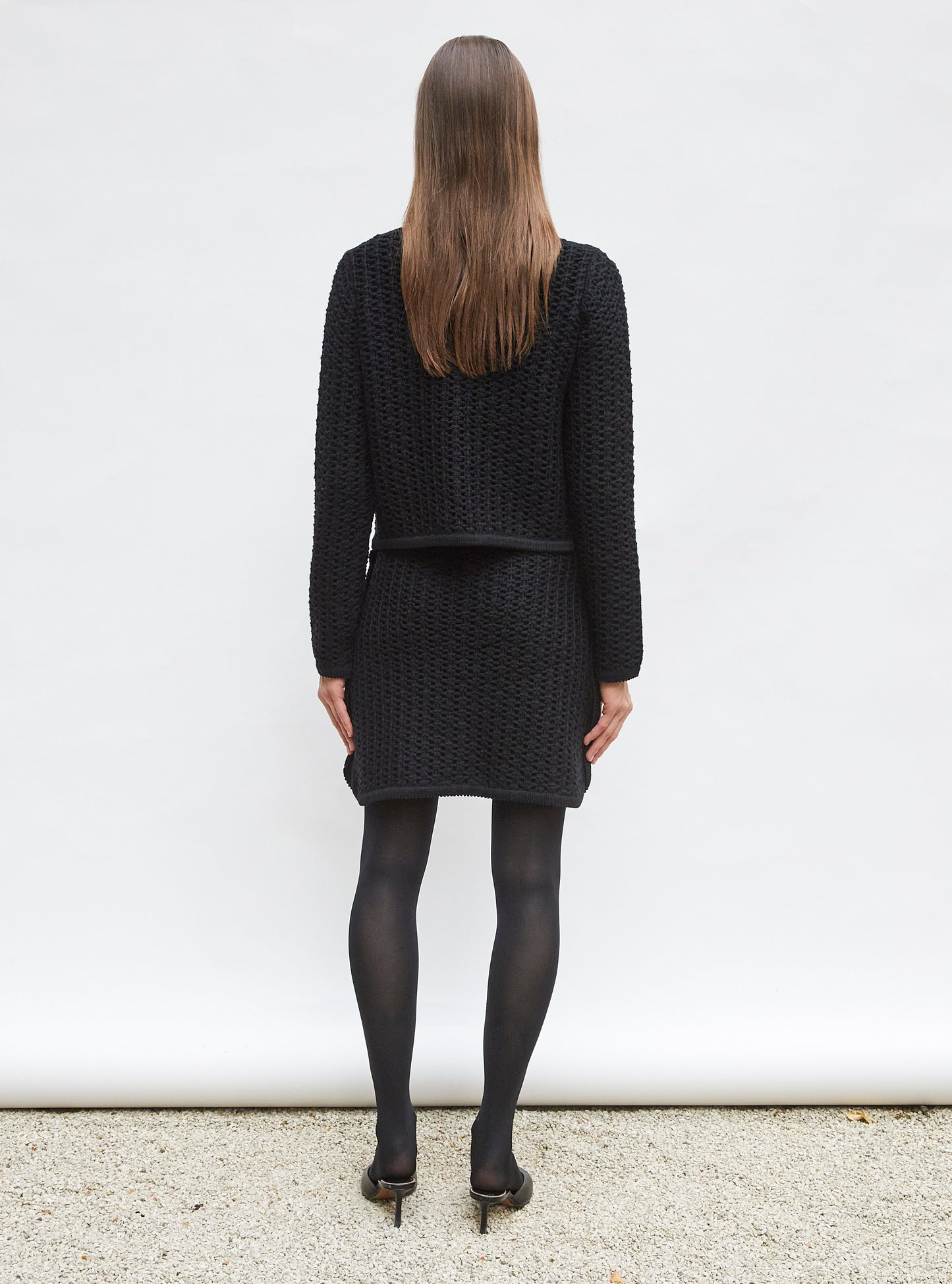 veste courte maille tweedée