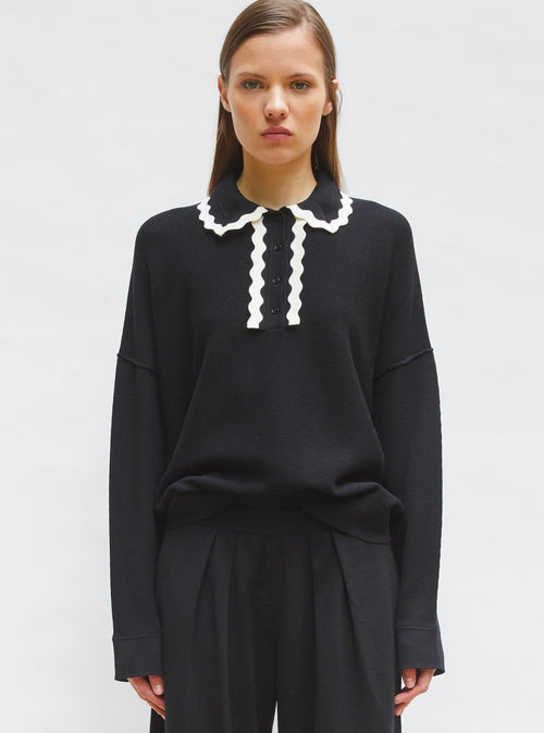 chemise maille col croquet