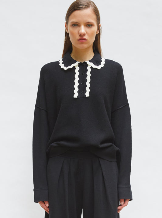 chemise maille col croquet