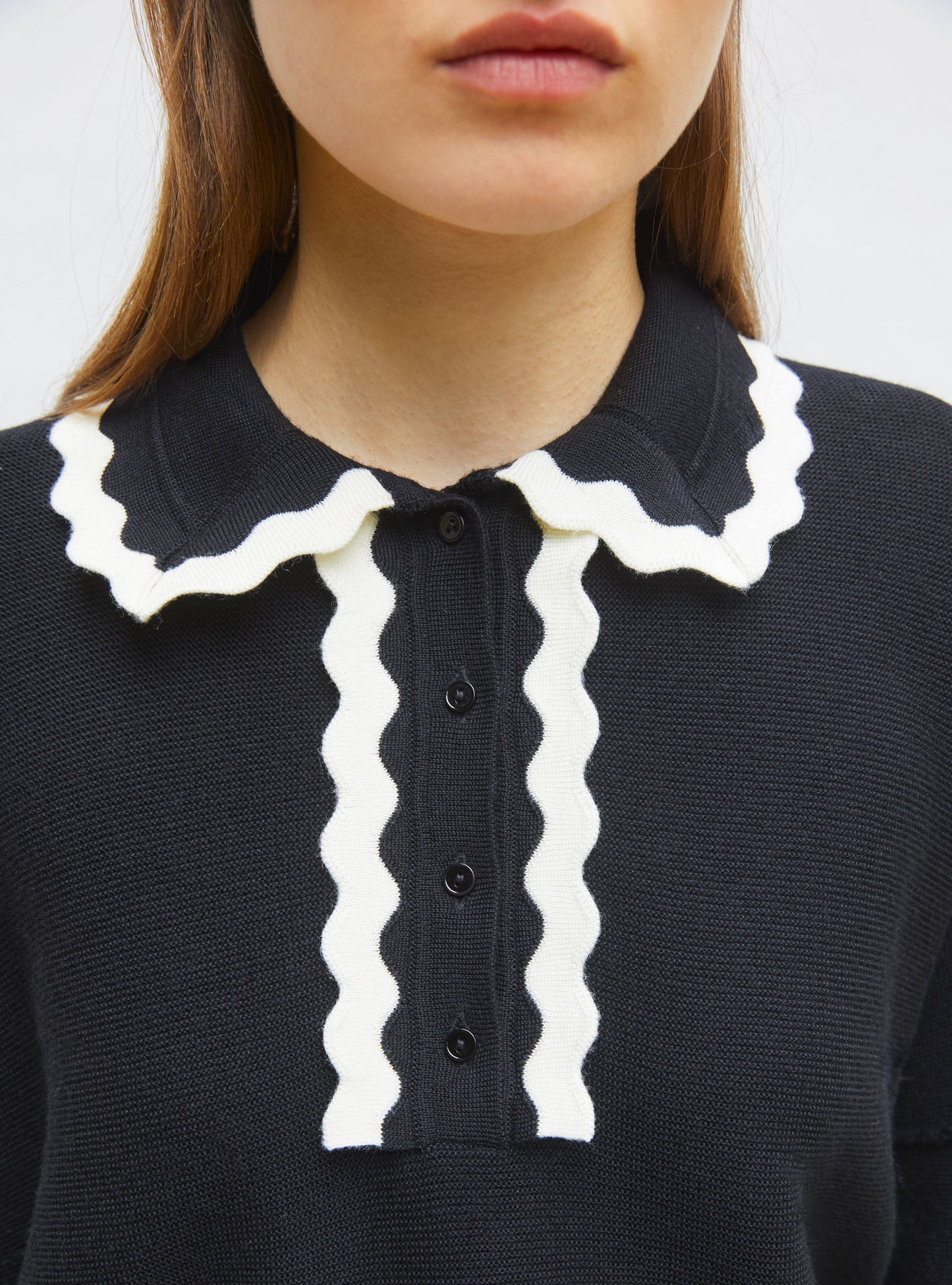 chemise maille col croquet