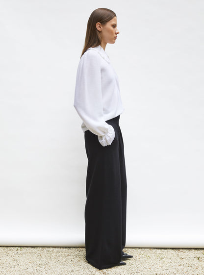 blouse en maille col dentelle