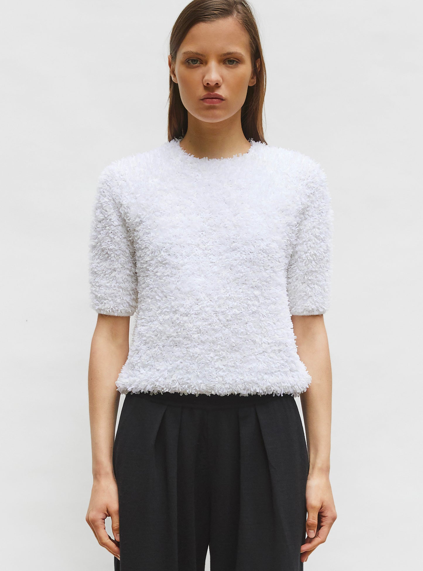 top plumetis manches coudes