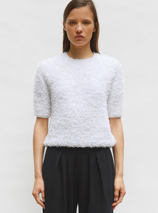 top plumetis manches coudes
