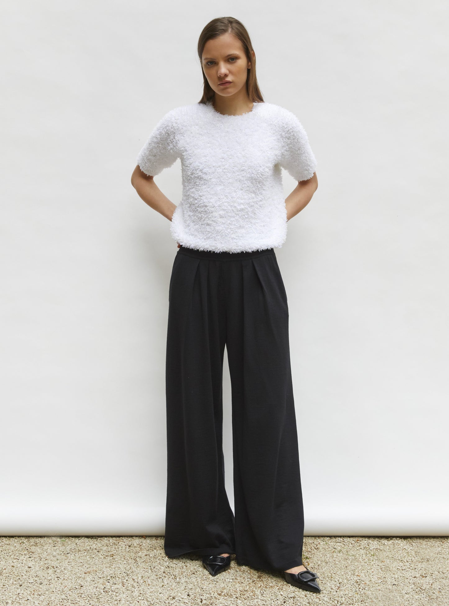 top plumetis manches coudes