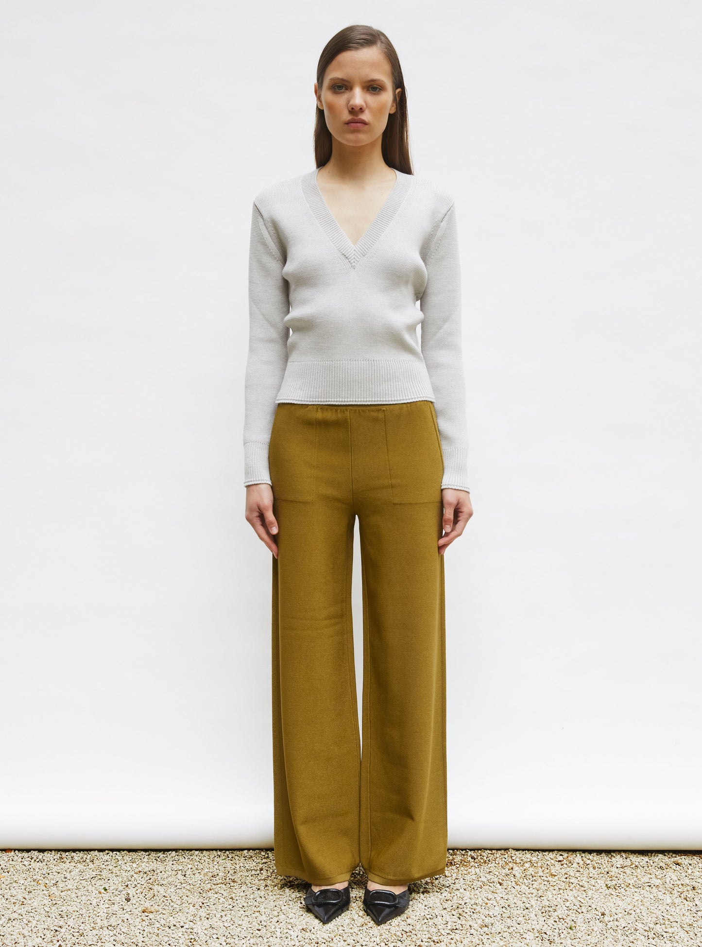 pull col v maille pleine
