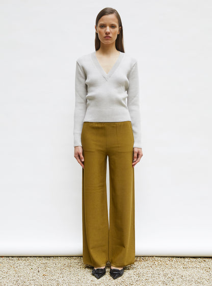 pull col v maille pleine