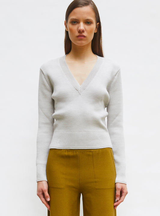 pull col v maille pleine