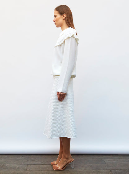 blouse en maille à maxi col