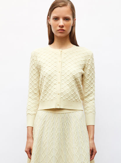 cardigan maille boutis