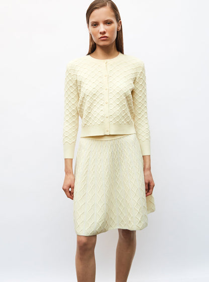 cardigan maille boutis