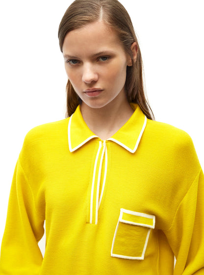 chemise maille col gansé