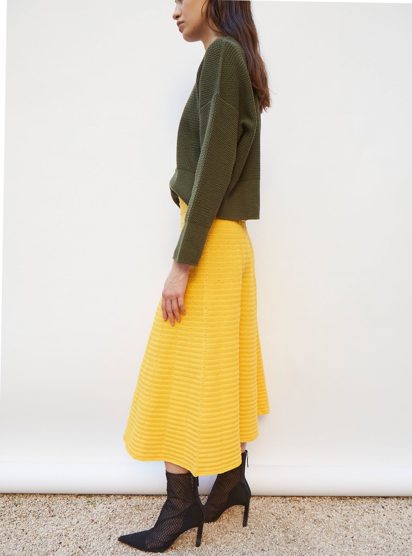 jupe en maille ondulée