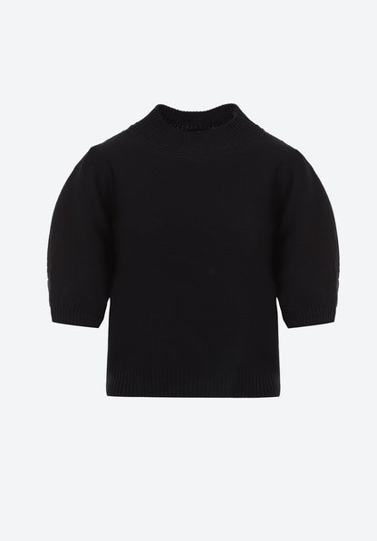 top en maille manches bouffantes