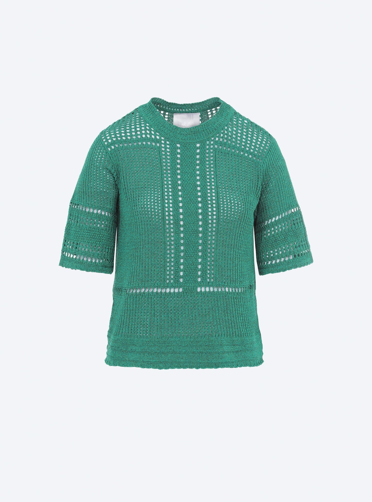 top en maille cannage ajouré