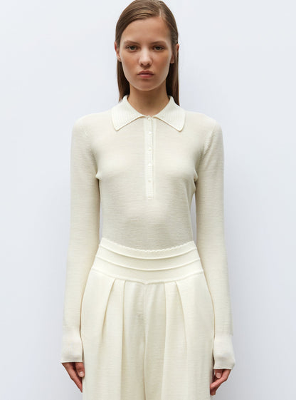 polo fin en maille point mousse
