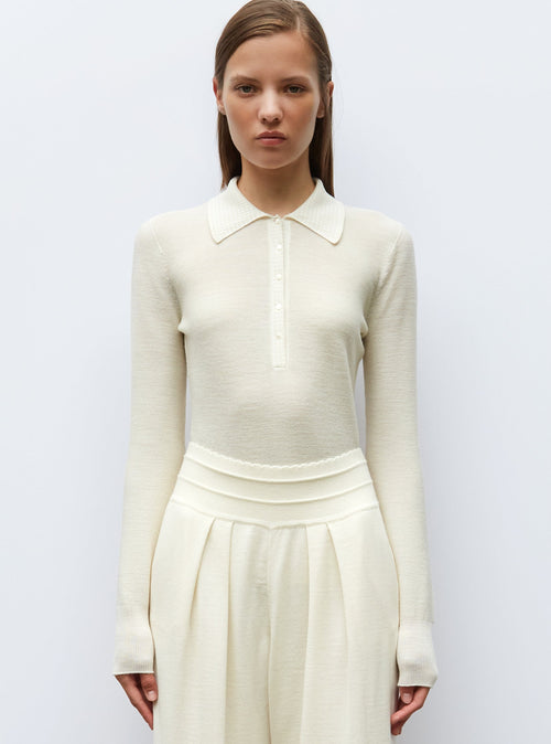 polo fin en maille point mousse