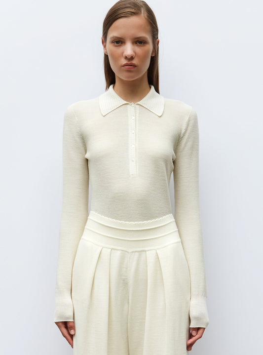 polo fin en maille point mousse