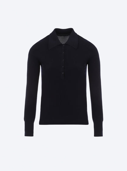 polo fin en maille point mousse